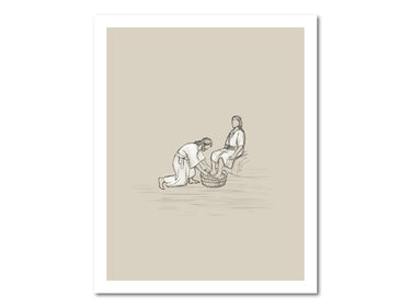 Jesus Washing Feet Poster Print